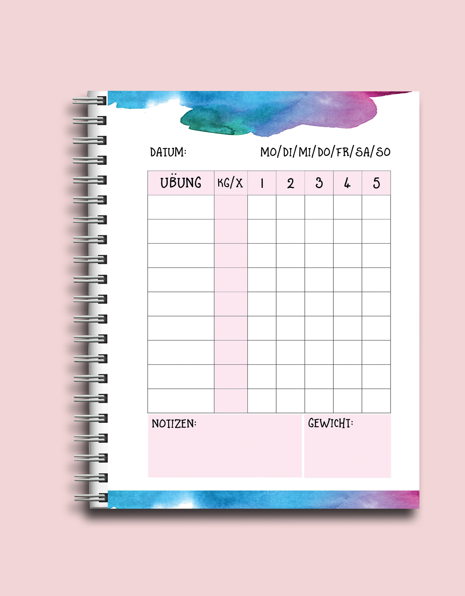 Trainingsbuch DIN A5 Tagebuch für das Training To Do Liste Sport