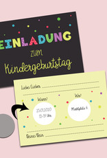 Einladungskarte Kindergeburtstag zum Rubbeln