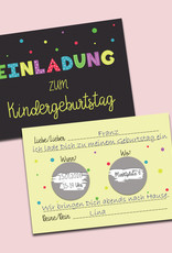 Einladungskarte Kindergeburtstag zum Rubbeln