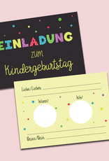 Einladungskarte Kindergeburtstag zum Rubbeln