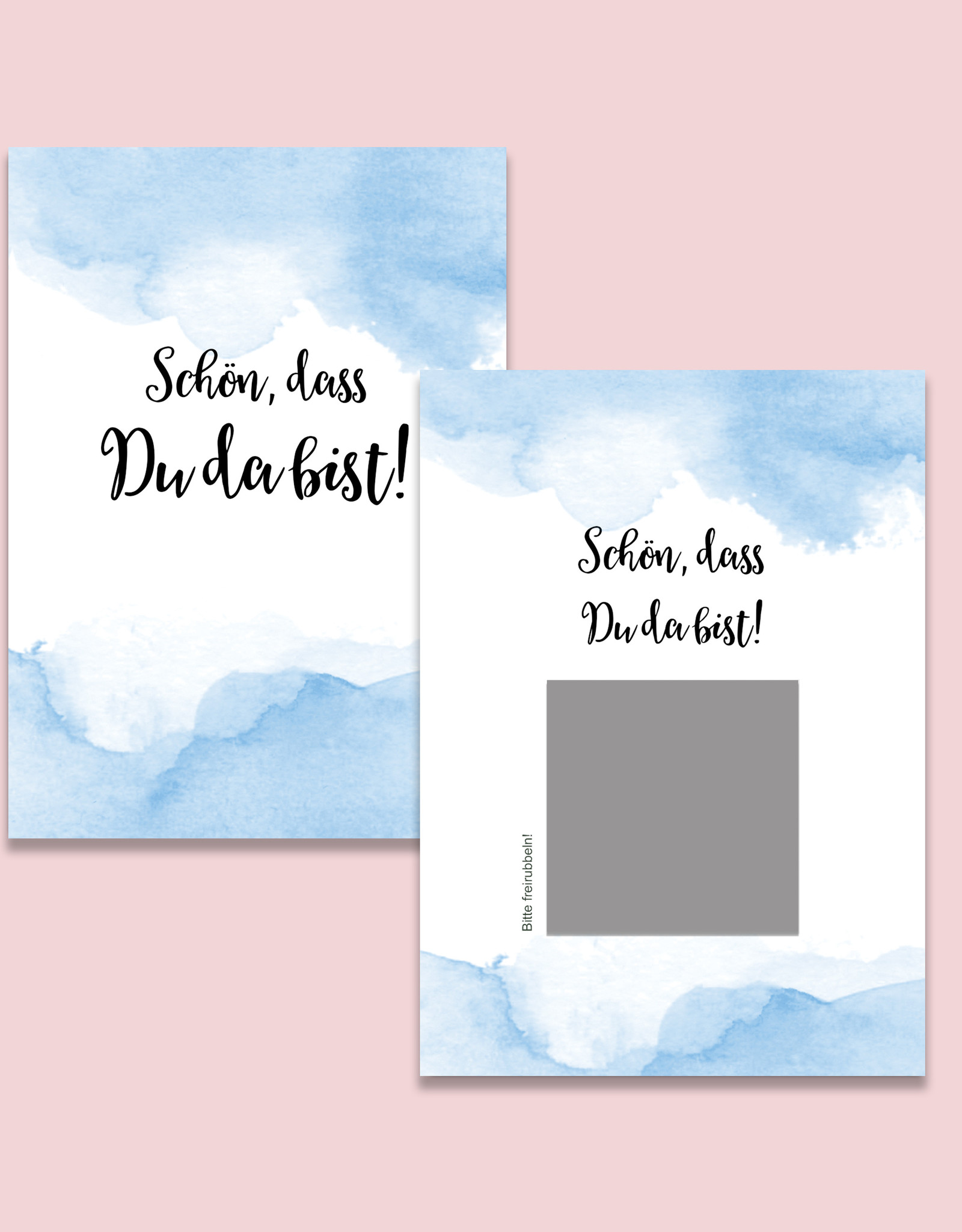 50 Rubbelkarten "Aquarell BLAU"