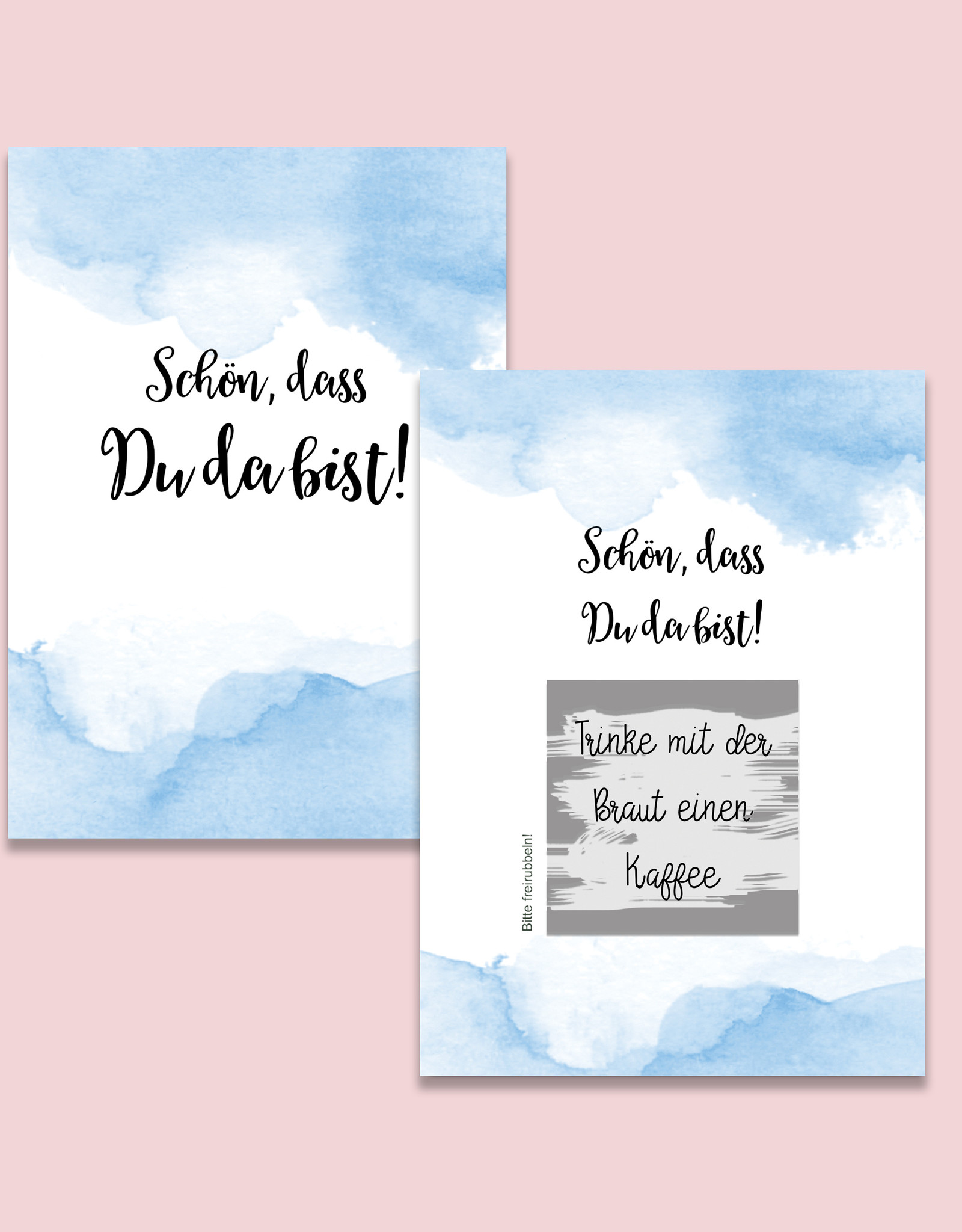 50 Rubbelkarten "Aquarell BLAU"