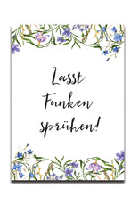 50 Wunderkerzen Schilder "Blaue Hochzeit"