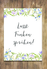 50 Wunderkerzen Schilder "Blaue Hochzeit"