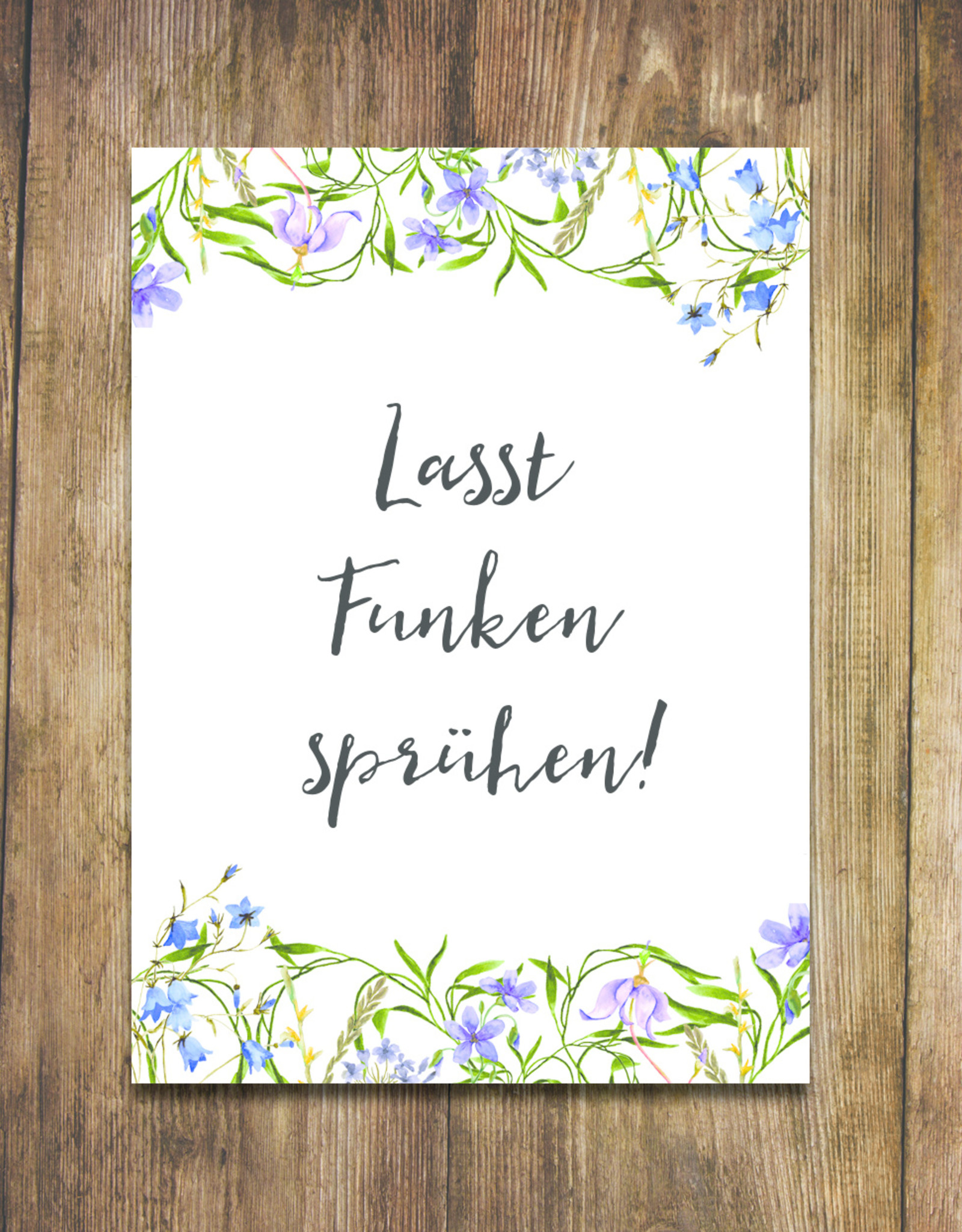 50 Wunderkerzen Schilder "Blaue Hochzeit"