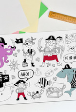 Platzset zum Ausmalen PIRATEN 10 Stück Kindergeburtstag