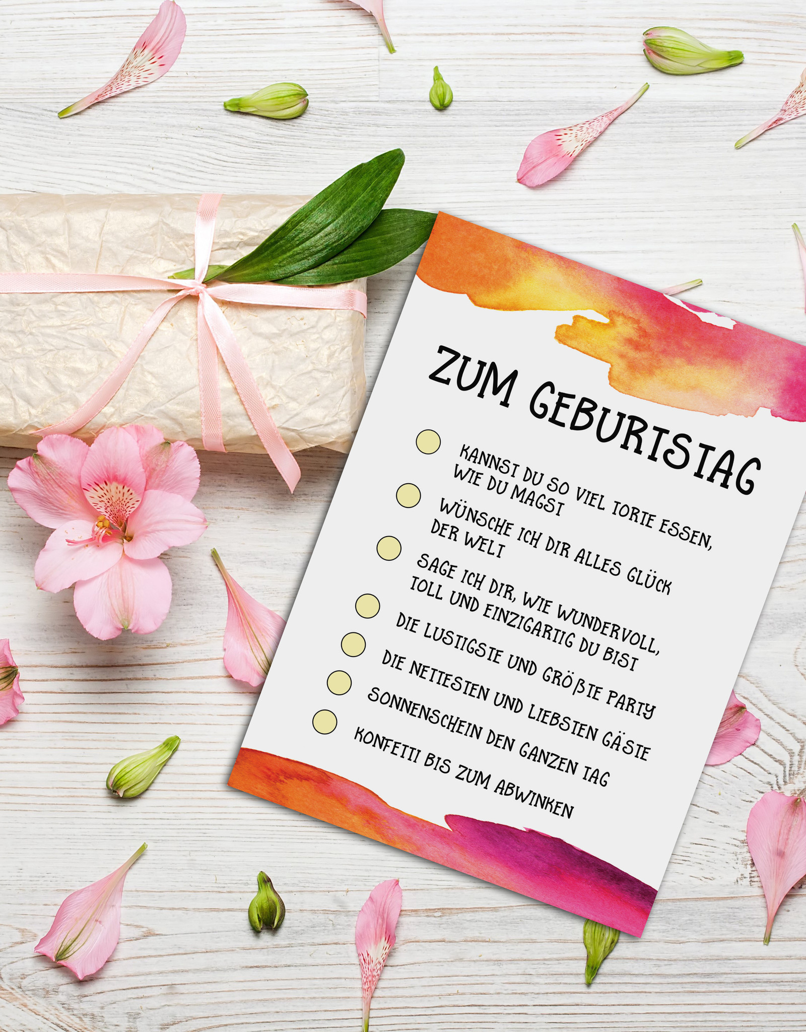 Geburtstagskarte zum Ankreuzen