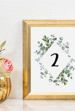 Tischnummern Hochzeit Eucalyptus 1-10 vintage Hochzeit DIN A6