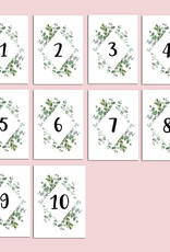 Tischnummern Hochzeit Eucalyptus 1-10 vintage Hochzeit DIN A6