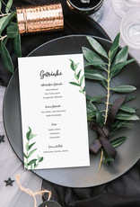 10 Menükarten zum Bedrucken "Eucalyptus Hochzeit" Getränkekarte Hochzeit