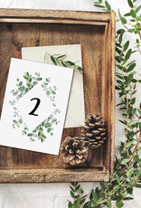 Tischdeko Hochzeit Set EUCALYPTUS (10 Tischnummern 50 Platzkarten 10 Menükarten) Hochzeit Tischdekoration Platzkärtchen