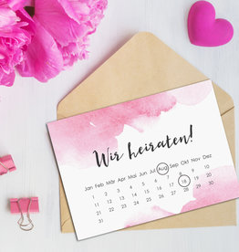 Save the date Karten "Aquarell Hochzeit Kalender" 50 Stück