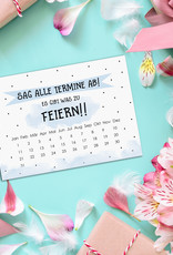 Save the Date Karten Geburtstag "Sag alle Termine ab!" Save the date Karten deutsch Einladung Geburtstag DIN A6