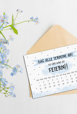 Save the Date Karten Geburtstag "Sag alle Termine ab!" Save the date Karten deutsch Einladung Geburtstag DIN A6