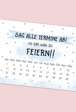 Save the Date Karten Geburtstag "Sag alle Termine ab!" Save the date Karten deutsch Einladung Geburtstag DIN A6