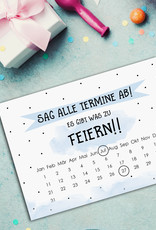 Save the Date Karten Geburtstag "Sag alle Termine ab!" Save the date Karten deutsch Einladung Geburtstag DIN A6