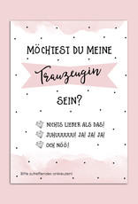 Postkarte Möchtest Du meine Trauzeugin sein? inkl. Umschlag zum Ankreuzen Karte Trauzeugin Geschenk Trauzeugin