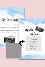 50 Fotoboxaufgaben zum Rubbeln "Aquarell blau!" Rubbelkarten