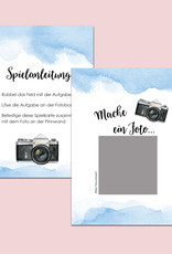 50 Fotoboxaufgaben zum Rubbeln "Aquarell blau!" Rubbelkarten