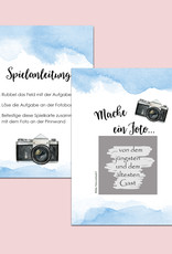 50 Fotoboxaufgaben zum Rubbeln "Aquarell blau!" Rubbelkarten