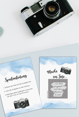 50 Fotoboxaufgaben zum Rubbeln "Aquarell blau!" Rubbelkarten