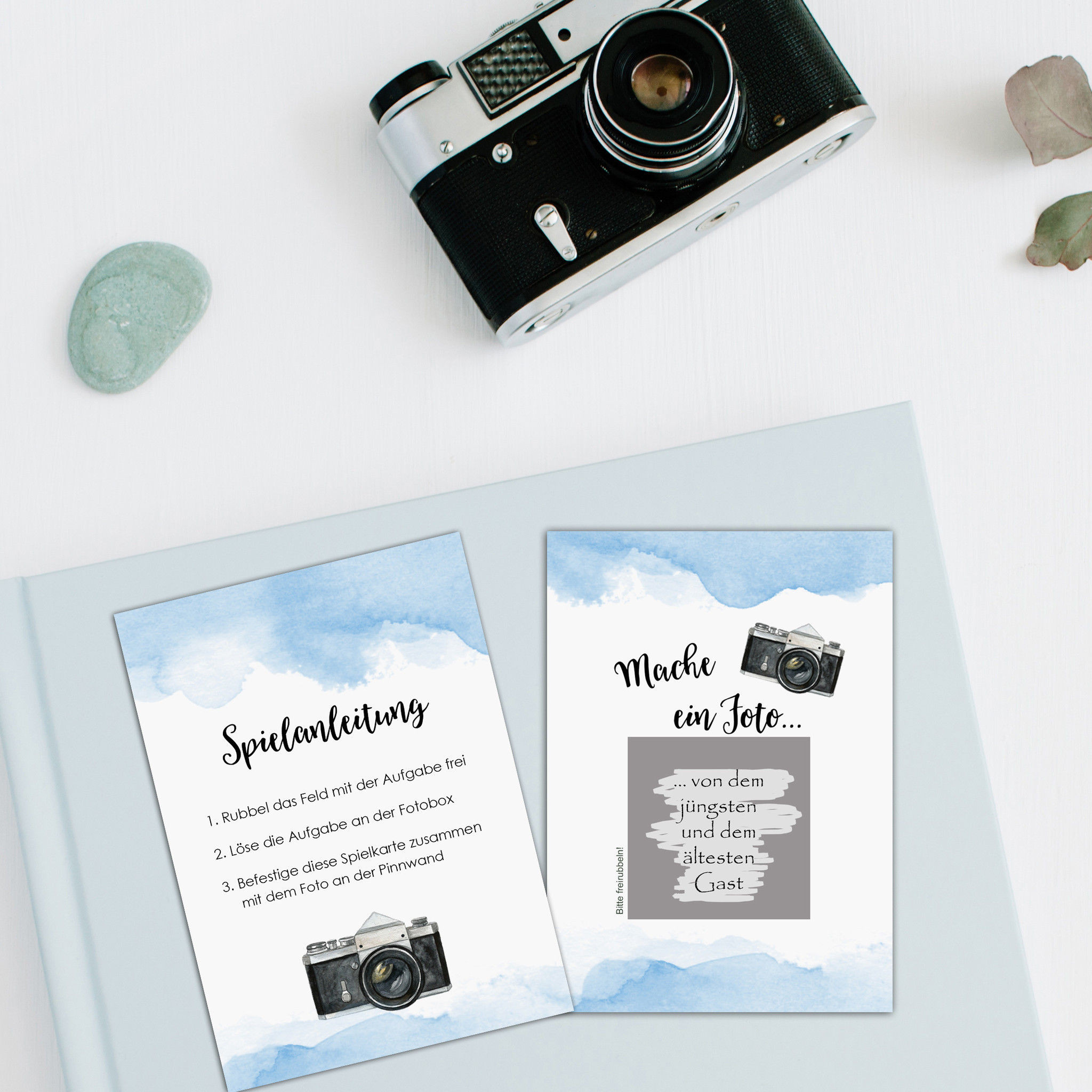 Rubbelkarten als Gastgeschenk bei der Hochzeit, weiße Hochzeit Nastami.de