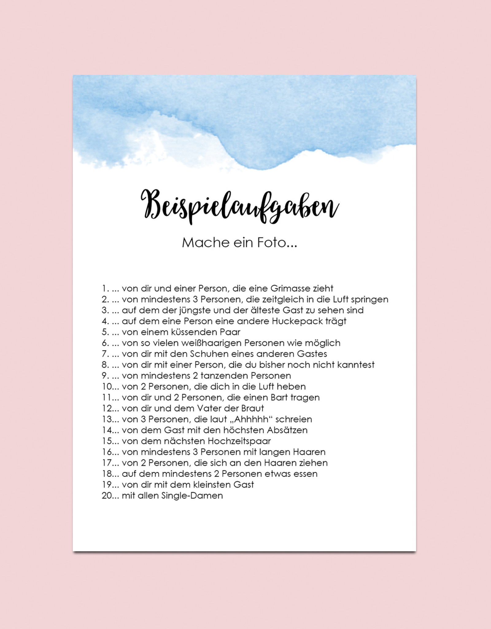 50 Fotoboxaufgaben zum Rubbeln "Aquarell blau!" Rubbelkarten