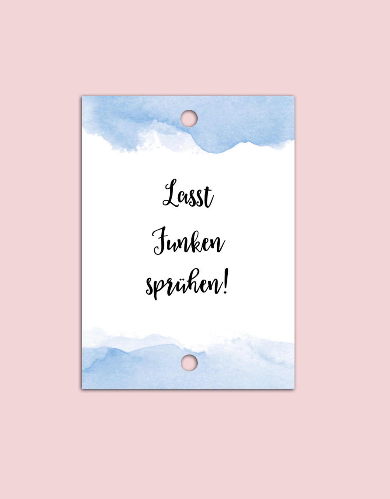 50 Wunderkerzen Schilder "Aquarell blau" Schilder für Wunderkerzen Hochzeitsdeko Hochzeit Zeremonie Lasst Funken sprühen