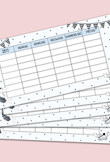 5 x Stundenplan für Federmäppchen PIRAT