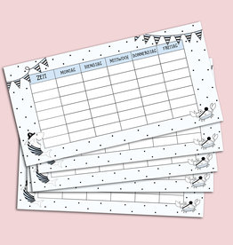 5 x Stundenplan für Federmäppchen PIRAT