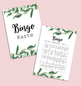 50 Bingokarten "Eucalyptus Hochzeit", Hochzeitsbingo