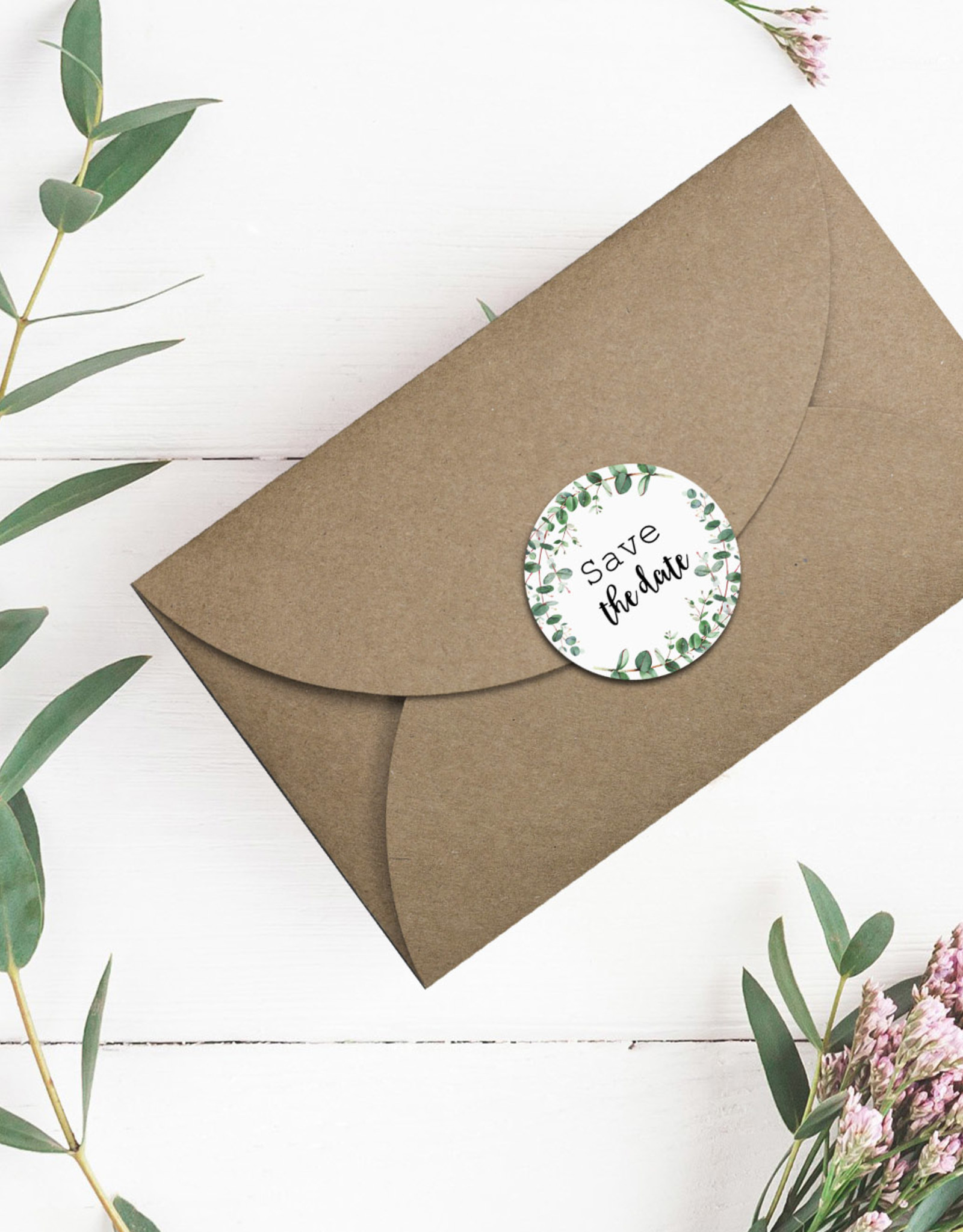 50 Sticker Save the Date EUCALYPTUS Hochzeit Sticker Aufkleber Save the date