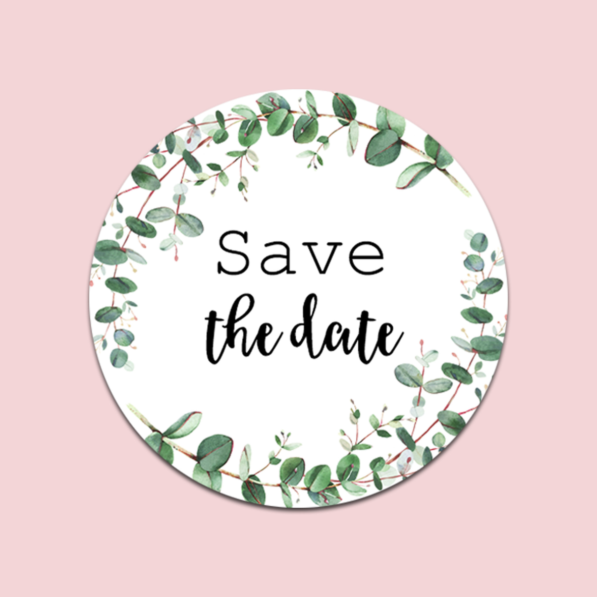 50 Sticker Save The Date EUCALYPTUS Hochzeit Sticker Aufkleber Save The 