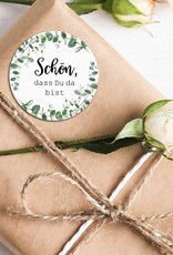 50 Sticker "Schön, dass Du da bist!" EUCALYPTUS Hochzeit