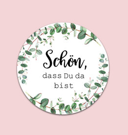 50 Sticker "Schön, dass Du da bist!" EUCALYPTUS Hochzeit