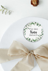 50 Sticker "Kür den Kater danach" EUCALYPTUS Hochzeit Gastgeschenk Aufkleber Hangover Kit