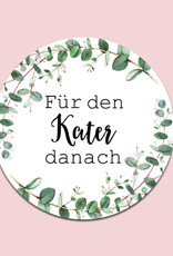 50 Sticker "Kür den Kater danach" EUCALYPTUS Hochzeit Gastgeschenk Aufkleber Hangover Kit