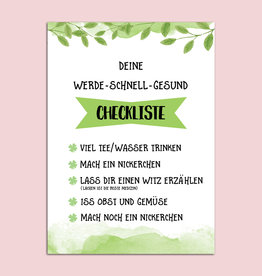 Postkarte Gute Besserung Checkliste zum Ankreuzen Genesungskarte