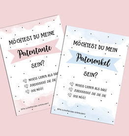 Postkarten Pate fragen 2er Set Patenonkel fragen Patentante fragen