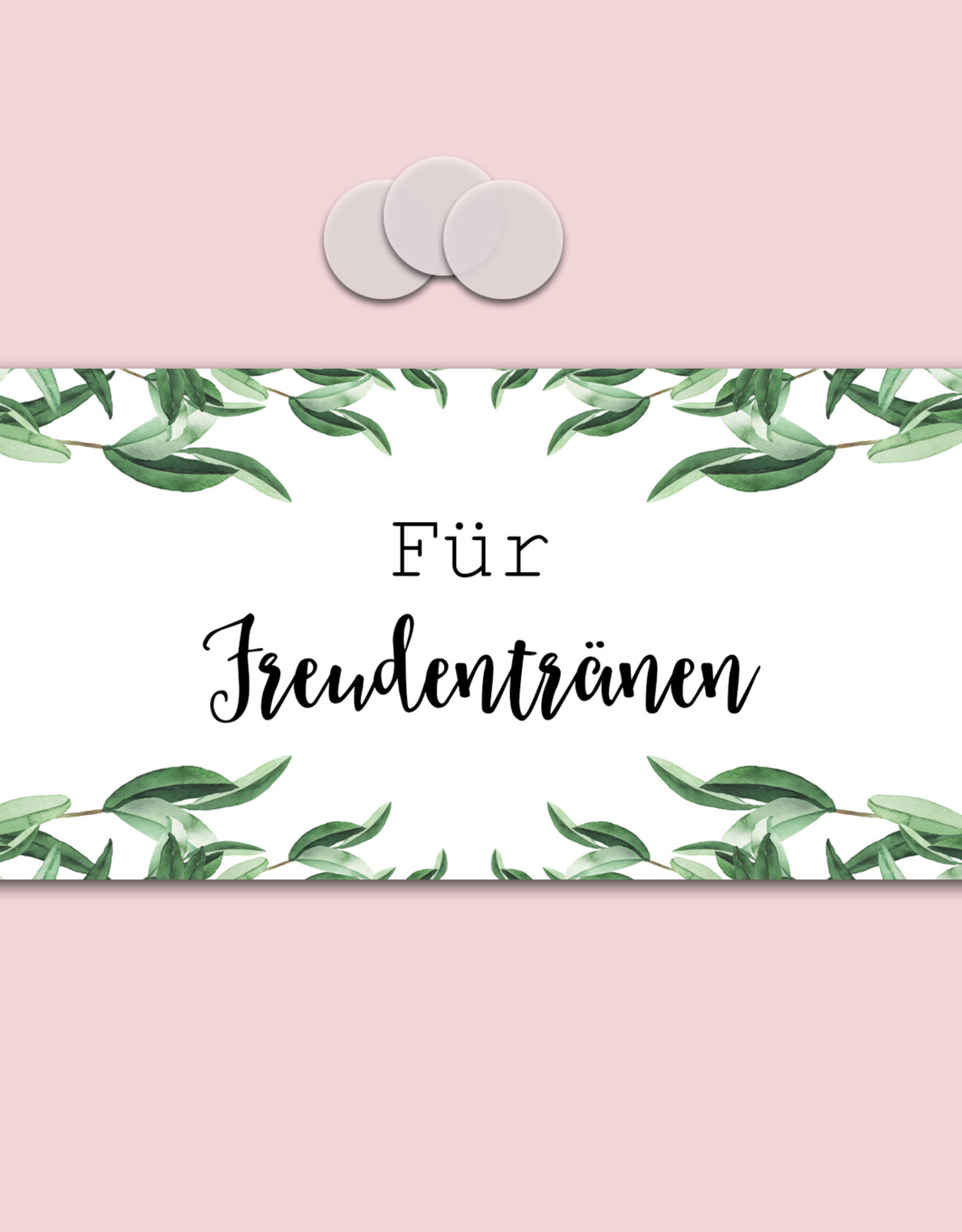 50 x Banderole "Für Freudentränen" Hochzeitsdeko EUCALYPTUS