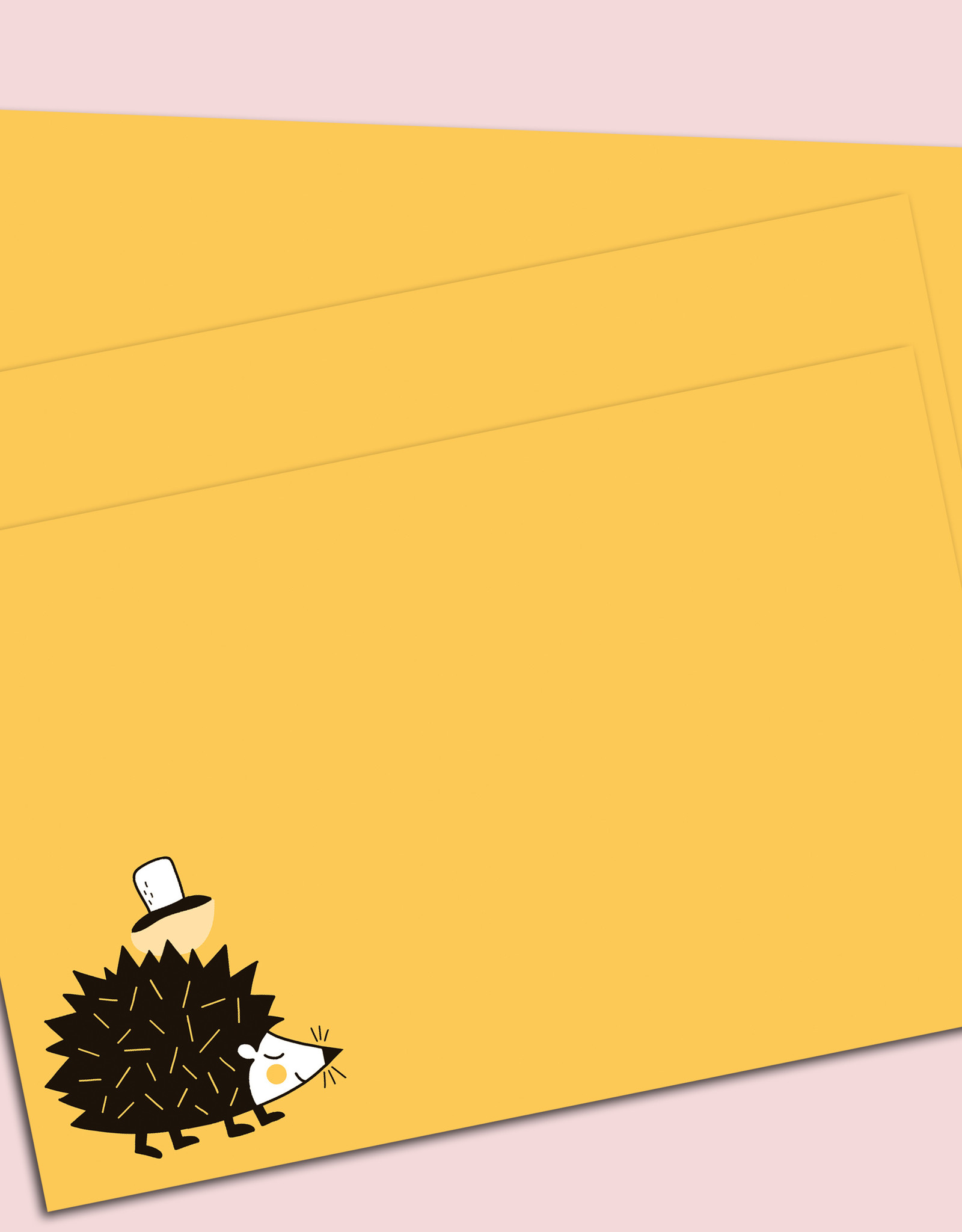 Briefpapier Set Igel gelb DIN A5 Briefpapier Kinder inkl. Umschläge