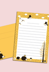 Briefpapier Set Igel gelb DIN A5 Briefpapier Kinder inkl. Umschläge
