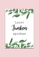 50 Wunderkerzen Schilder "Eucalyptus Hochzeit"  Hochzeitsspiel Gäste