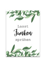 50 Wunderkerzen Schilder "Eucalyptus Hochzeit"  Hochzeitsspiel Gäste