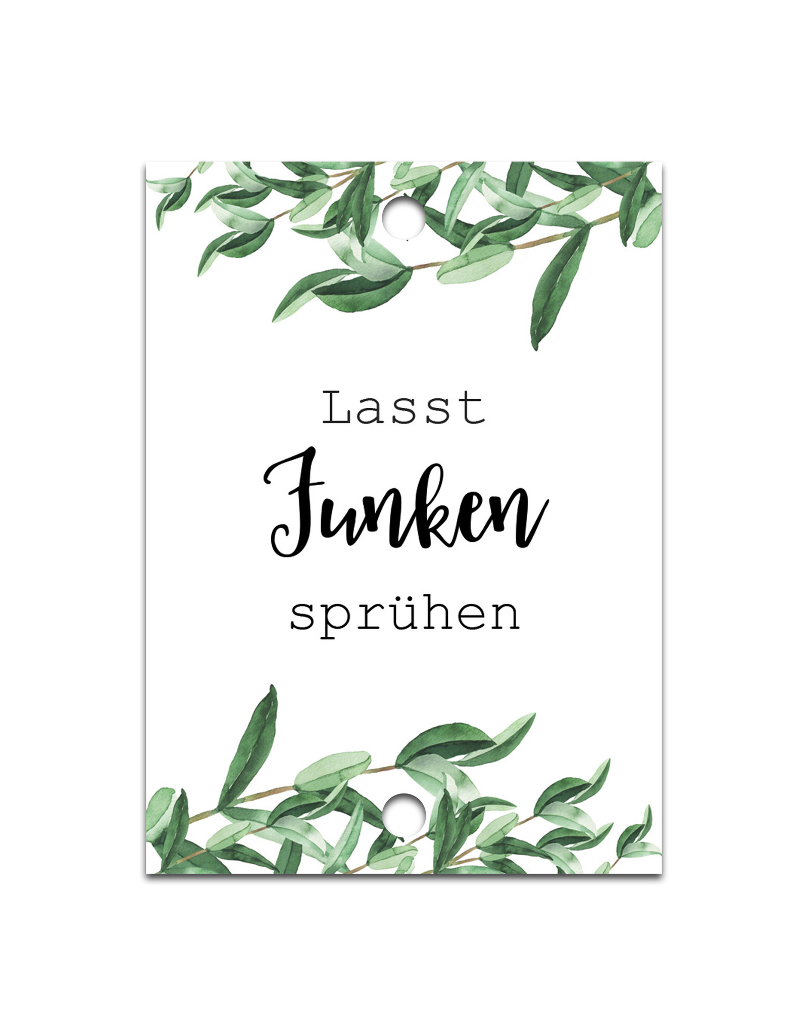 50 Wunderkerzen Schilder "Eucalyptus Hochzeit"  Hochzeitsspiel Gäste