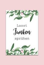 50 Wunderkerzen Schilder "Eucalyptus Hochzeit"  Hochzeitsspiel Gäste