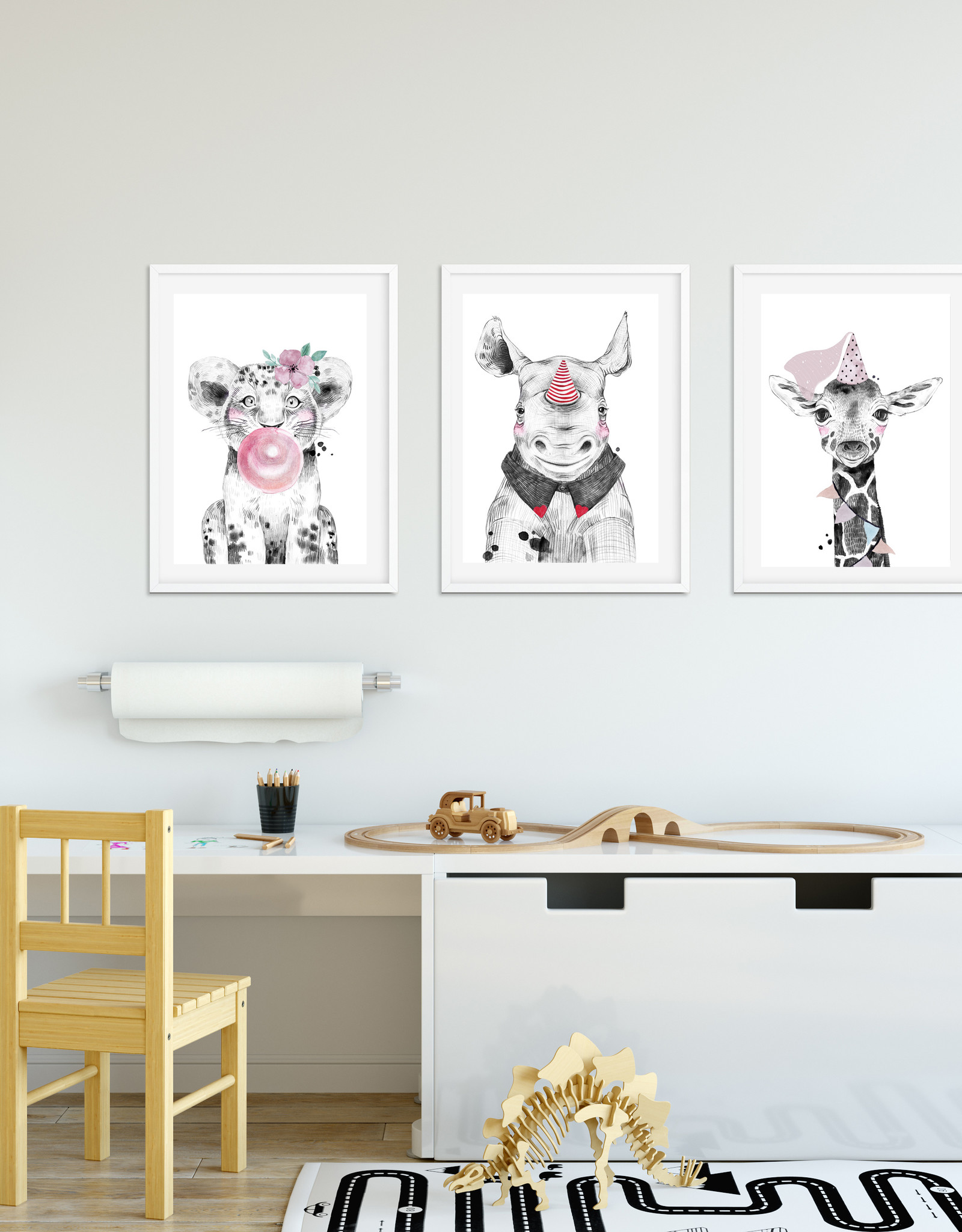 Wandbilder 3er Set Tierbabys Poster