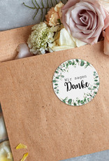 50 Sticker Danke EUCALYPTUS