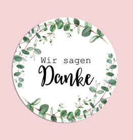 50 Sticker Danke EUCALYPTUS