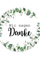 50 Sticker Danke EUCALYPTUS